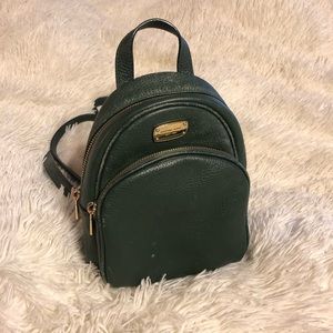 Michael Kors Dark Green Abbey Backpack Purse